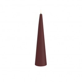 Redwine cone candle LED 6.8 x 30 cm