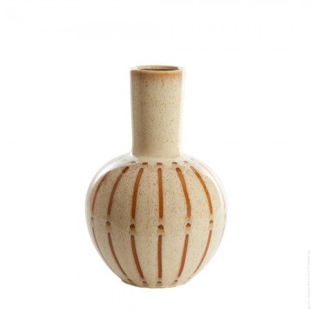 Ulloa shinny cream and brown 42 cm vase