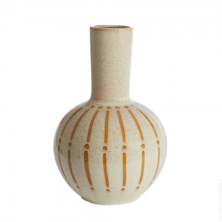 Ulloa shinny cream and brown 52 cm vase