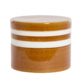 Table d'appoint Mooca cognac et blanc H 34 cm