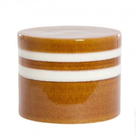 Table d'appoint Mooca cognac et blanc H 34 cm