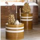 Cognac and white Mooca H 34 cm side table