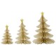 Set of 3 golden Christmas trees 