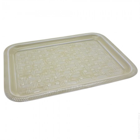 Grey enamelled rectangular Berber tray