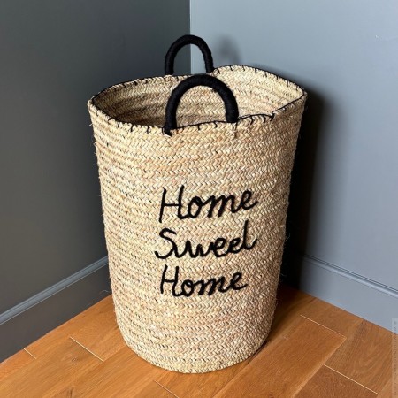 Au Coin Du Feu woven palm leaf basket