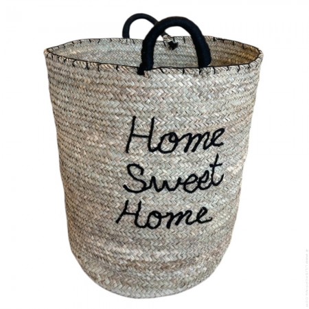Home Sweet Home woven palm leaf basket