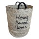Home Sweet Home woven palm leaf basket