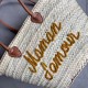Home Sweet Home woven palm leaf basket