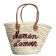 Panier brodé Maman d'Amour safran