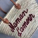 Panier brodé Maman d'Amour safran