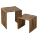 Small cubic side table in recycled teak