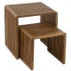 Small cubic side table in recycled teak