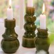 Green Torino 1 sandstone candle holder