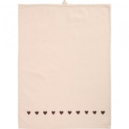Torchon de vaisselle coeurs marrons