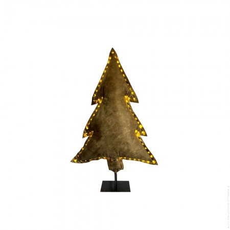 Sapin lumineux sur pied en velours kaki S Sapin lumineux sur pied en velours kaki S