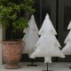 Sapin lumineux sur pied en velours blanc cassé