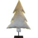 Sapin lumineux sur pied en velours blanc cassé S