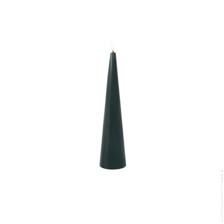 Bougie conique verte LED 5,8 x 21,5 cm