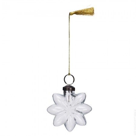 Hanging clear glass Xmas star