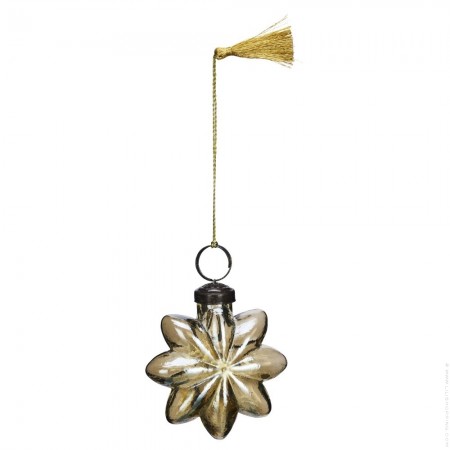 Hanging smoked grey glass Xmas star