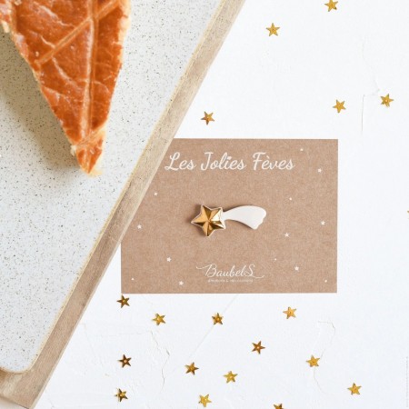 White and gold shooting star bean for epiphany