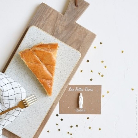 Fève blanche et dorée vierge Marie