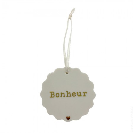 Médaillon en porcelaine Bonheur