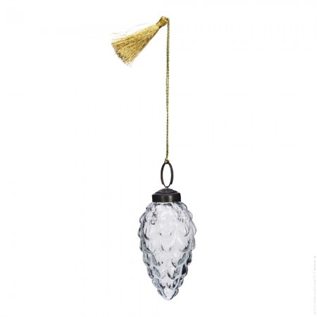 Hanging clear glass pinecone