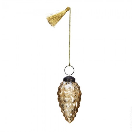 Hanging amber glass pinecone