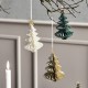 Set of 6 golden Christmas trees 