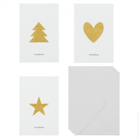 Set de 12 étiquettes pailletées de Noêl