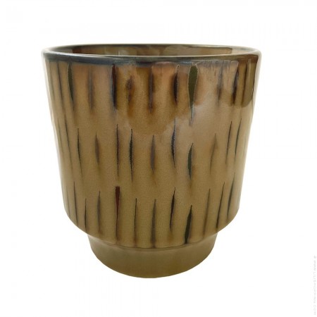 Cache pot rayé 17 cm
