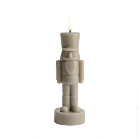 Oyster grey nutcracker figure LED candle