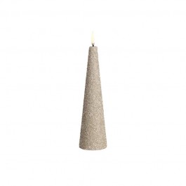 Glitter cone candle LED 5.8 x 21,5 cm