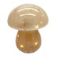 Mushroom lamp in amber glass with led garland