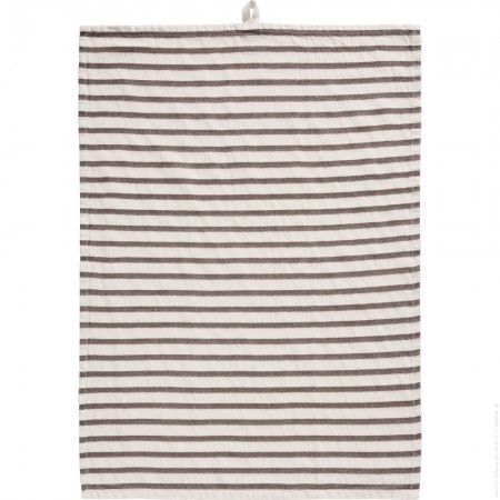 Ivory and brown stripped kitchen towel