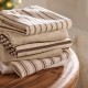Ivory and brown stripped kitchen towel