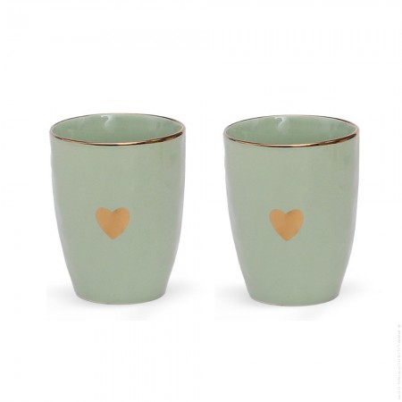 Set of 2 Morning Cuddles khaki cups