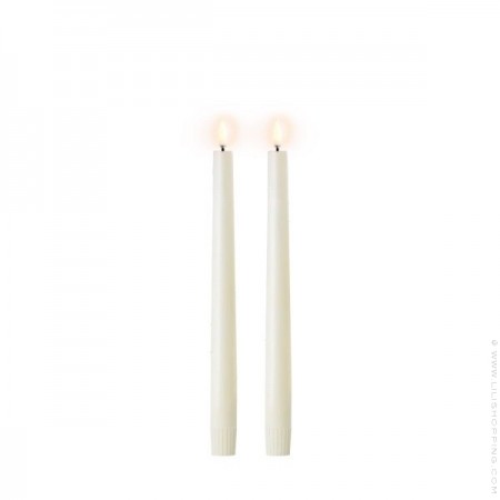 Set de 2 bougies chandelle LED ivoire