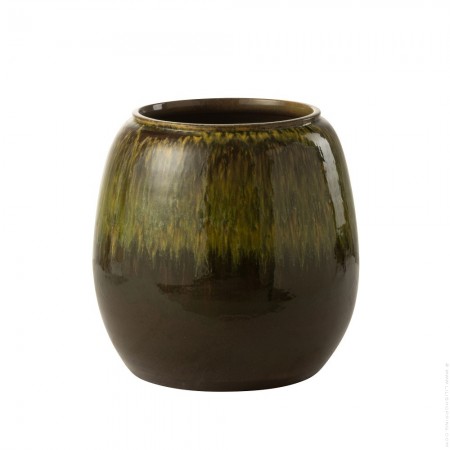 Cache pot c&eacute;ramique olive 36 cm