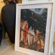 Surfboard in jungle 50 x 70 framed poster