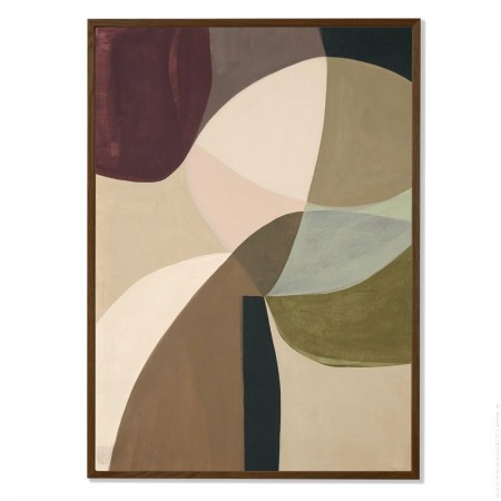 Affiche encadr&eacute;e Mouvement Abstrait 01 50 cm x 70 cm ch&ecirc;ne fonc&eacute;