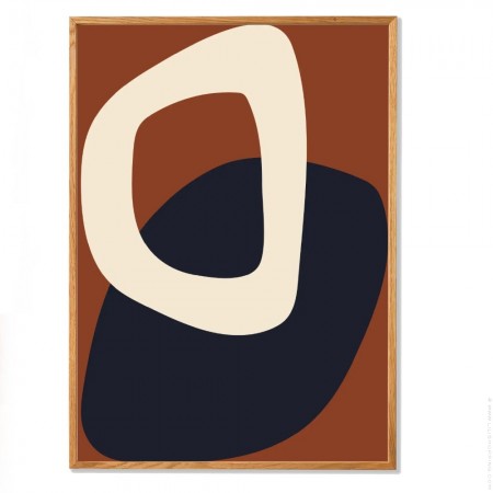Affiche encadr&eacute;e Solid Shapes 02 By Nina Bruun 50 cm x 70 cm