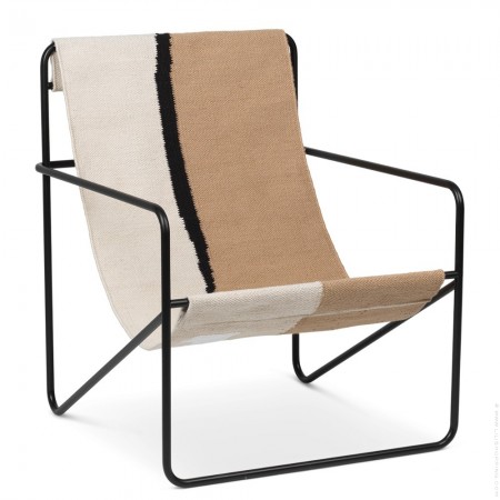 Fauteuil lounge Desert noir et terre