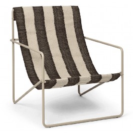 Fauteuil lounge Desert cachemire, blanc cassé et chocolat