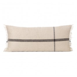 Coussin long Calm camel et noir
