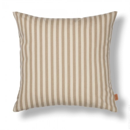 Strand beige and off white stripped cushion