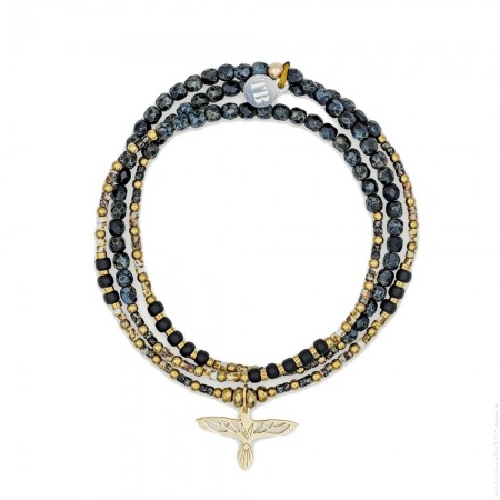 3 turn Blondie dark green bracelet