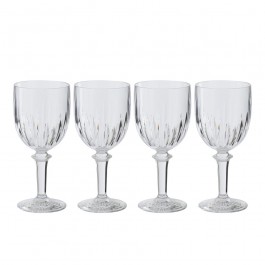 Set of 4 clear acrylic wine glasses