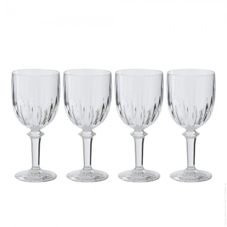 Set of 4 clear acrylic wine glasses